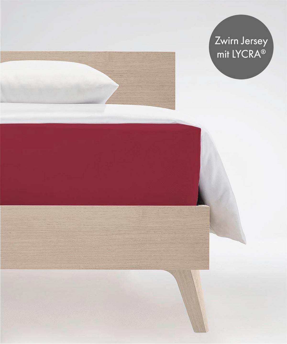 Topper-fixleintuch Q 4000 94 - Rot, Basics, Textil (140-160/200-210cm) - Fleuresse