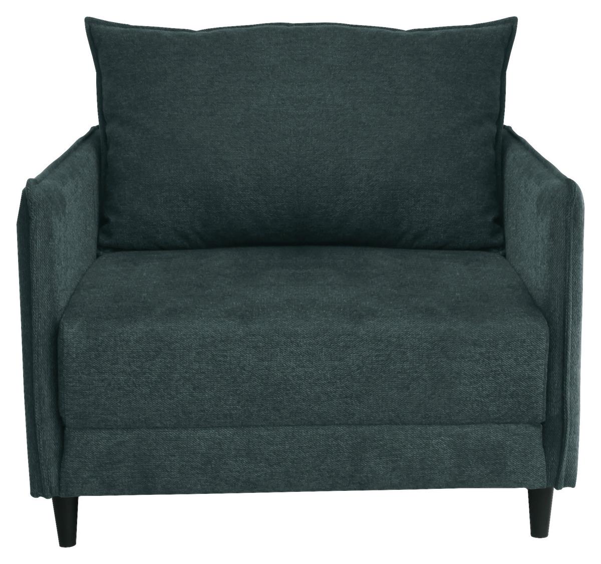 Schlafsessel Duke in Grün aus Webstoff - Schwarz/Grün, MODERN, Textil (88/71/94cm) - Mömax