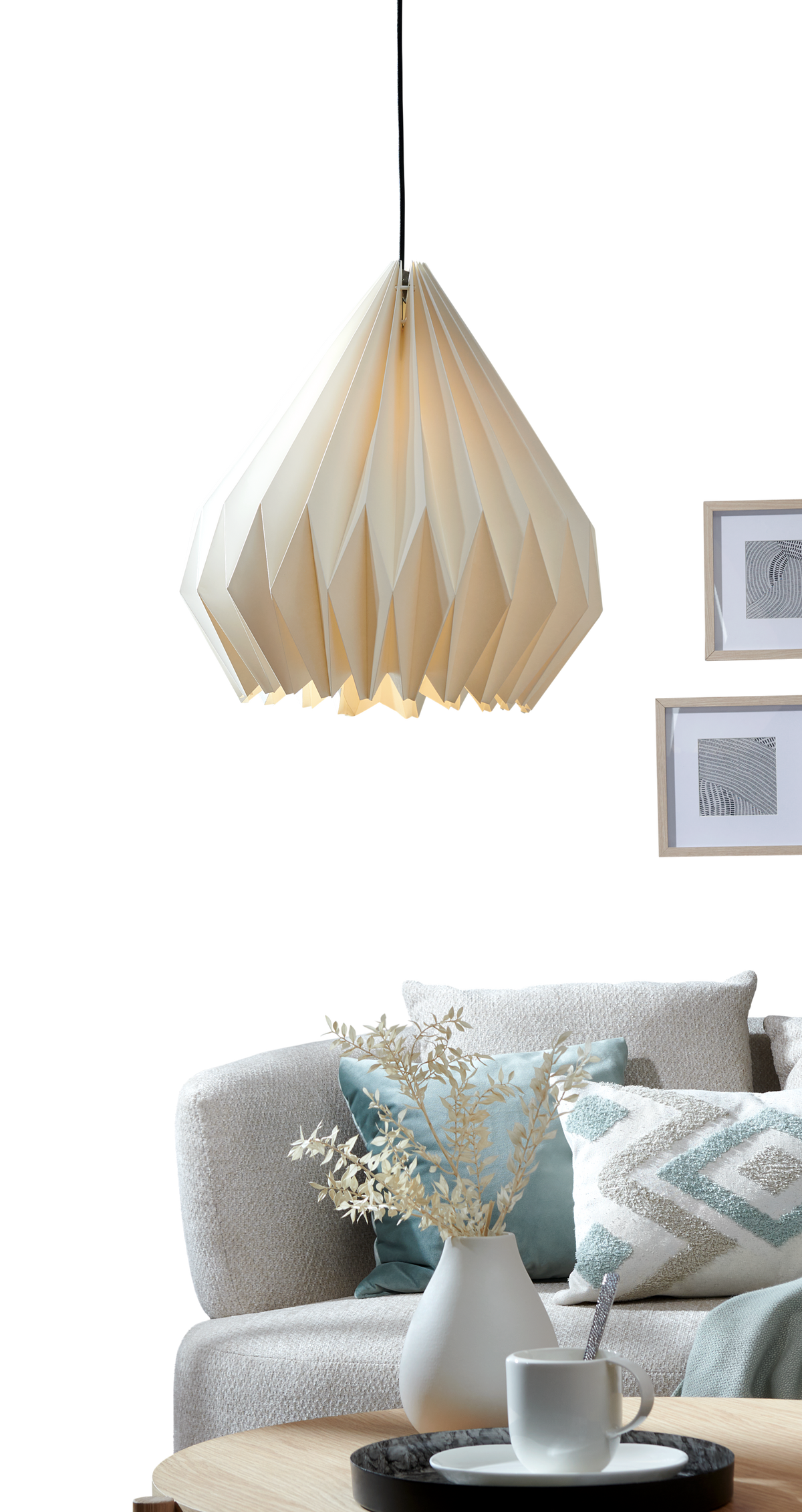 LAMPA WISZĄCA 43933 MINTING - czarny/biały, Basics, metal/papier (45/110cm) - Eglo