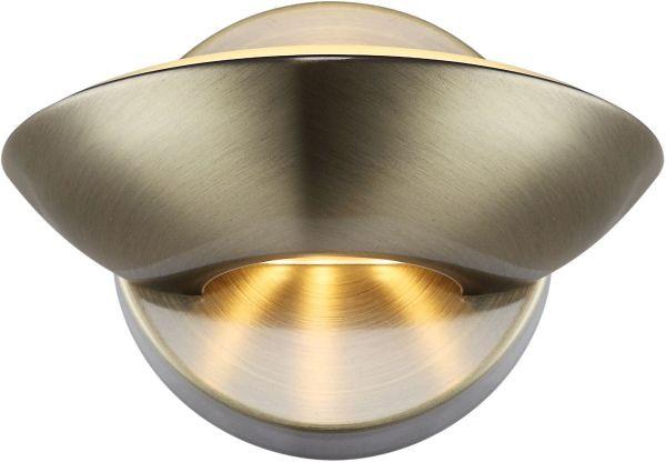 LED-Wandleuchte 76002 in Messingfarben max. 3 Watt - Messingfarben, Design, Glas/Metall (16,5/11cm) - Globo
