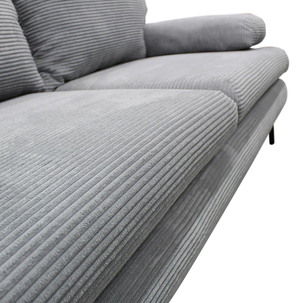 Canapea extensibila FIORE - gri deschis, Design, textil (202/85/99cm) - Modern Living