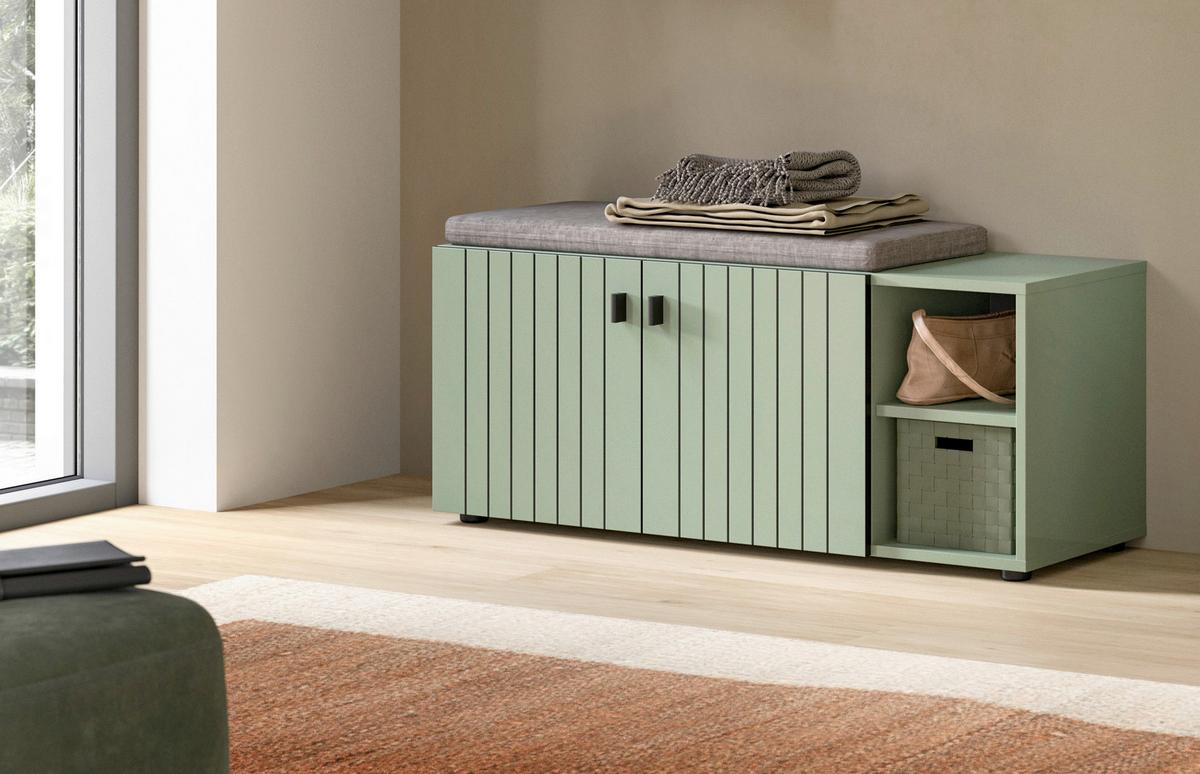 Klop Station, Sivozelena - črna/siva, Design, kovina/umetna masa (106/43/37cm) - MID.YOU