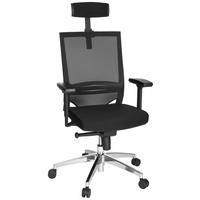 Drehstuhl Porto Max High Schwarz - Schwarz/Alufarben, MODERN, Kunststoff/Textil (63/113/65cm) - MID.YOU