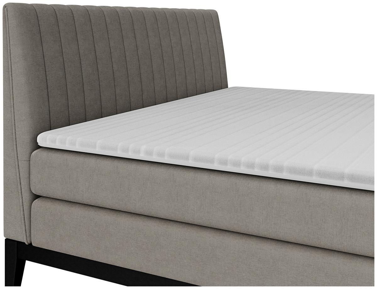 Boxspringbett Nola Taupe ca. 180x200cm - Taupe/Schwarz, KONVENTIONELL, Holz/Textil (180/200cm) - Based