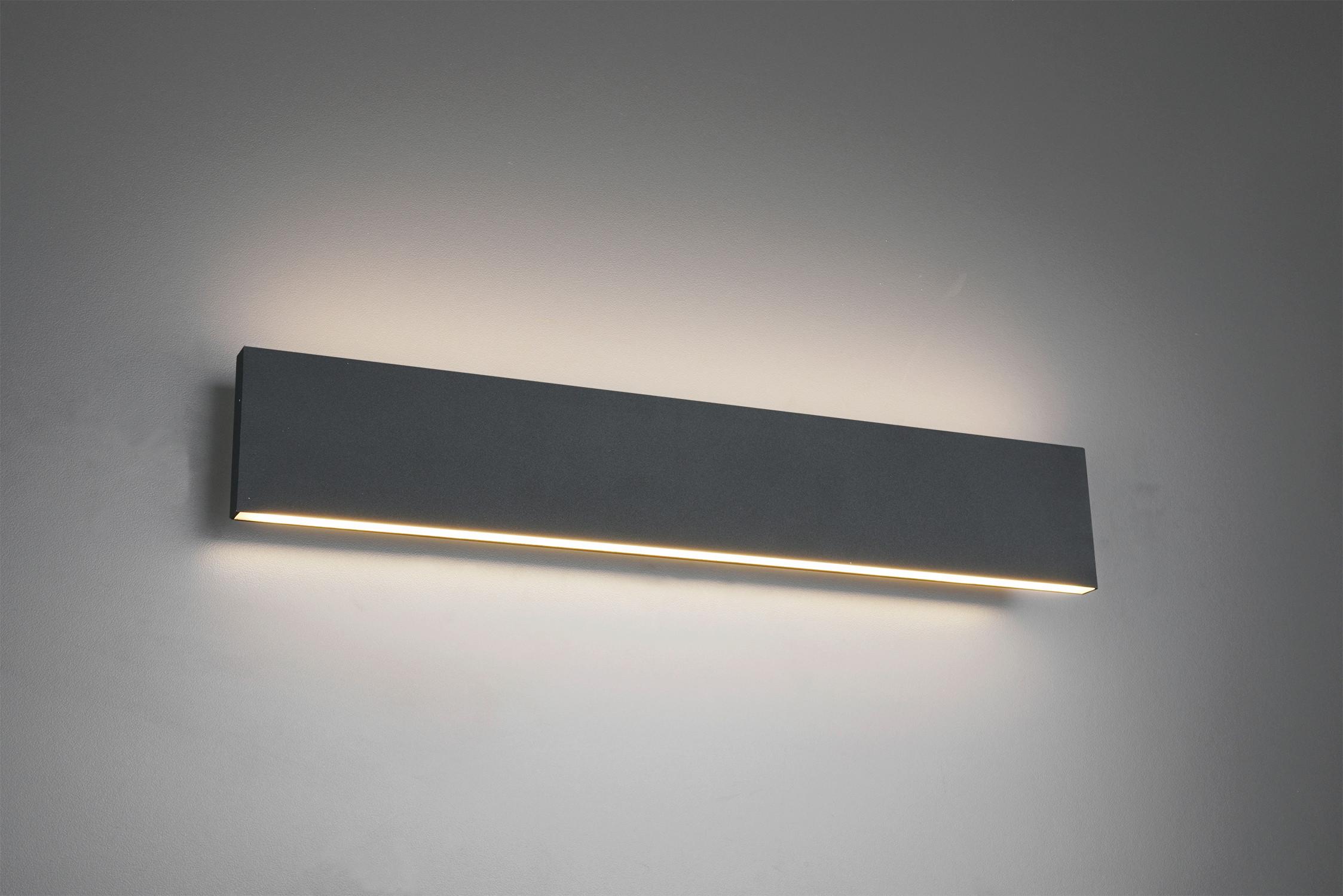 LED-Wandleuchte Concha in Anthrazit max. 18 Watt - Anthrazit, KONVENTIONELL, Kunststoff/Metall (47/8/4,5cm) - Trio Leuchten