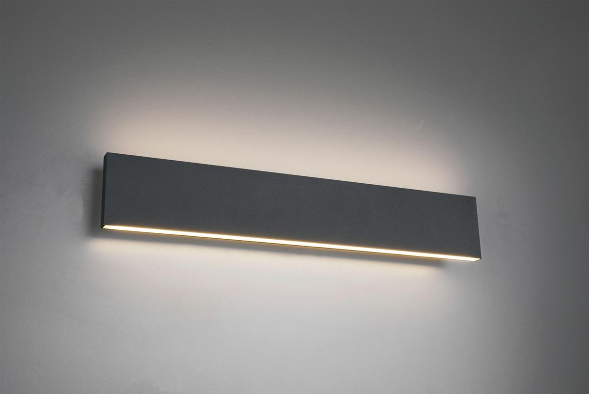 LED-Wandleuchte Concha in Anthrazit max. 18 Watt - Anthrazit, KONVENTIONELL, Kunststoff/Metall (47/8/4,5cm) - Trio Leuchten