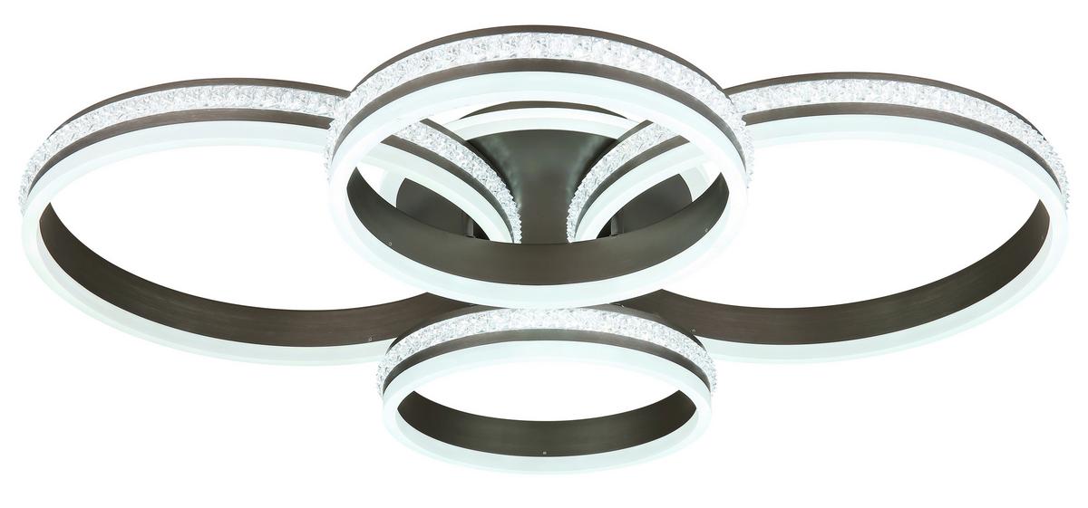 LED-DECKENLEUCHTE 67314-90 - Klar/Titanfarben, Design, Kunststoff/Metall (85/68,5/15cm) - Globo