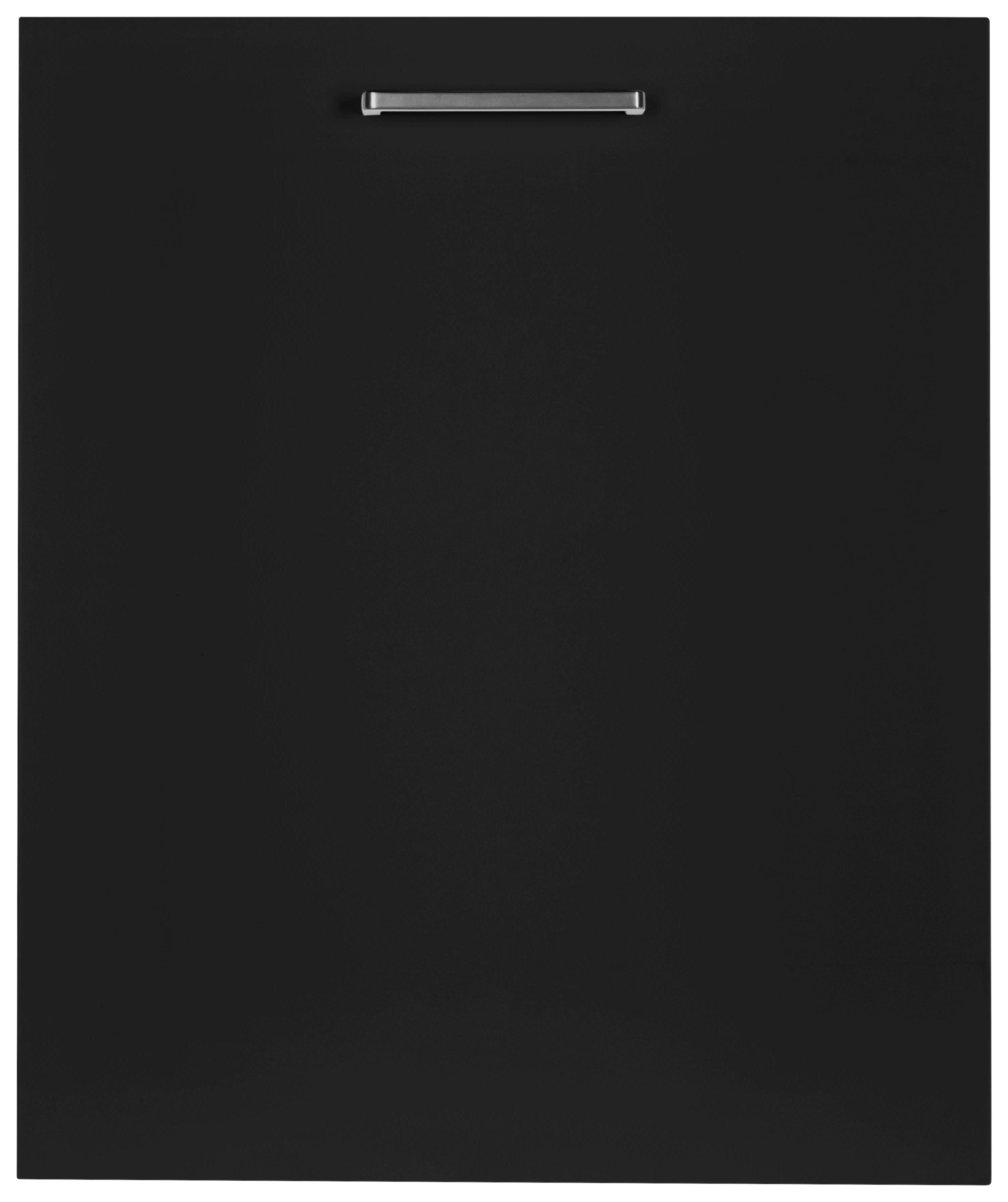 Geschirrspülerfront Touch Schwarz - Edelstahlfarben/Schwarz, MODERN, Holzwerkstoff/Metall (60/72/1,9cm) - Nobilia