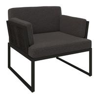 FOTEL OGRODOWY GIRONA - antracytowy/czarny, Design, metal/tkanina (83/76/83cm) - Amatio