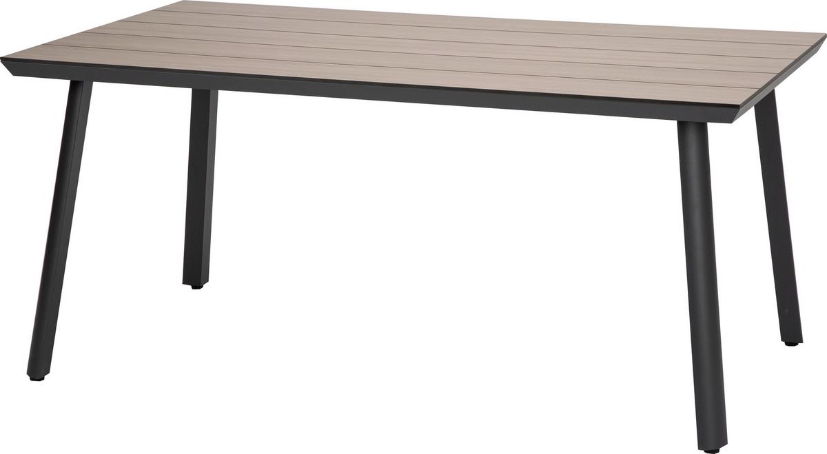 Vrtna Garnitura Acamp, 5-Delni Set, Zložljivi Stoli - barva tikovine/črna, Basics, kovina/umetna masa (92/73/160cm) - Gardenson