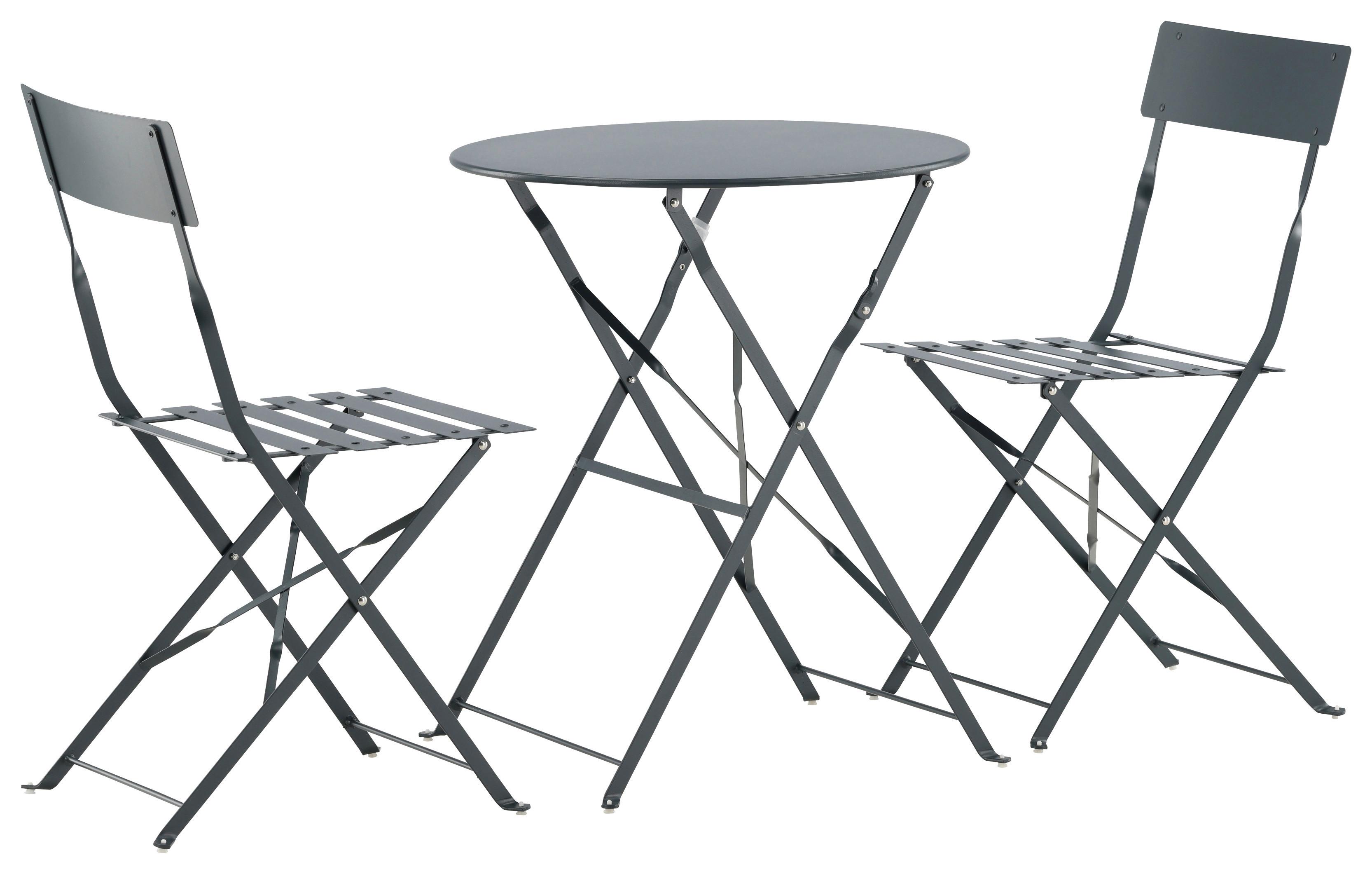 Balkonset Marseille Dunkelgrau - Dunkelgrau, KONVENTIONELL, Metall - Gardenson