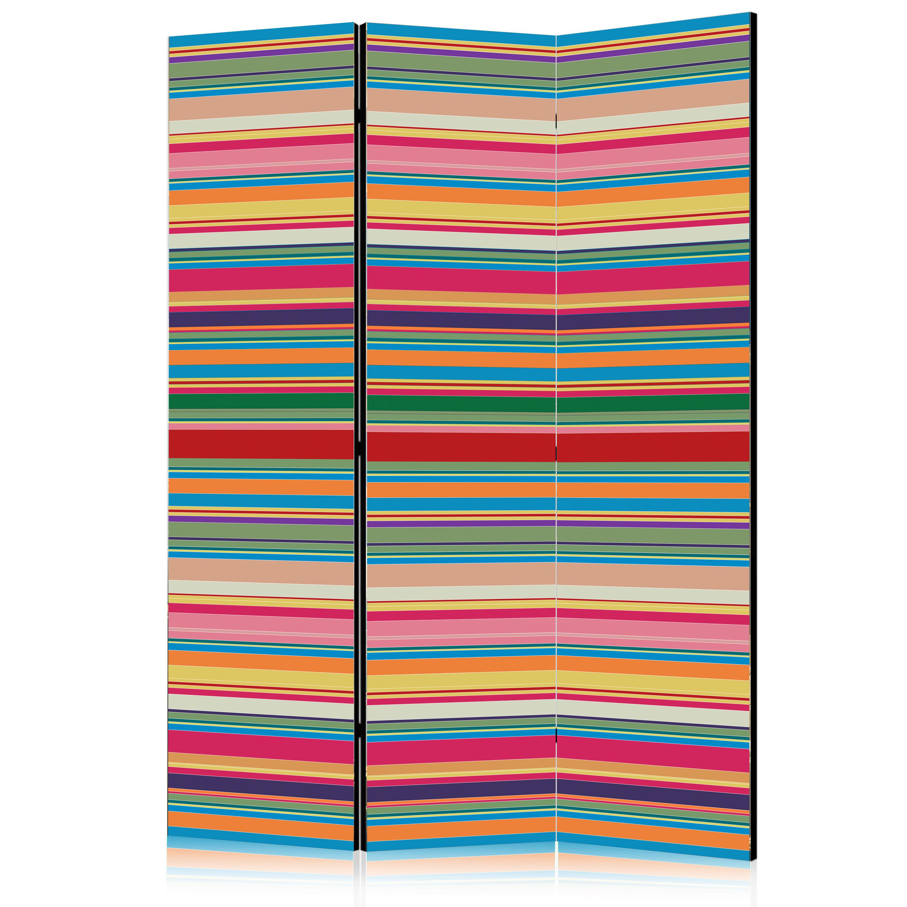 Paravan Subdued Stripes, 3-Delni, Dvostranski - večbarvno, Basics, tekstil/les (135/172/3cm) - artgeist