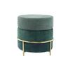 Hocker Grün ca. 48,5x46 cm - Goldfarben/Grün, Basics, Holzwerkstoff/Textil (48,5/46/48,5cm) - Kayoom