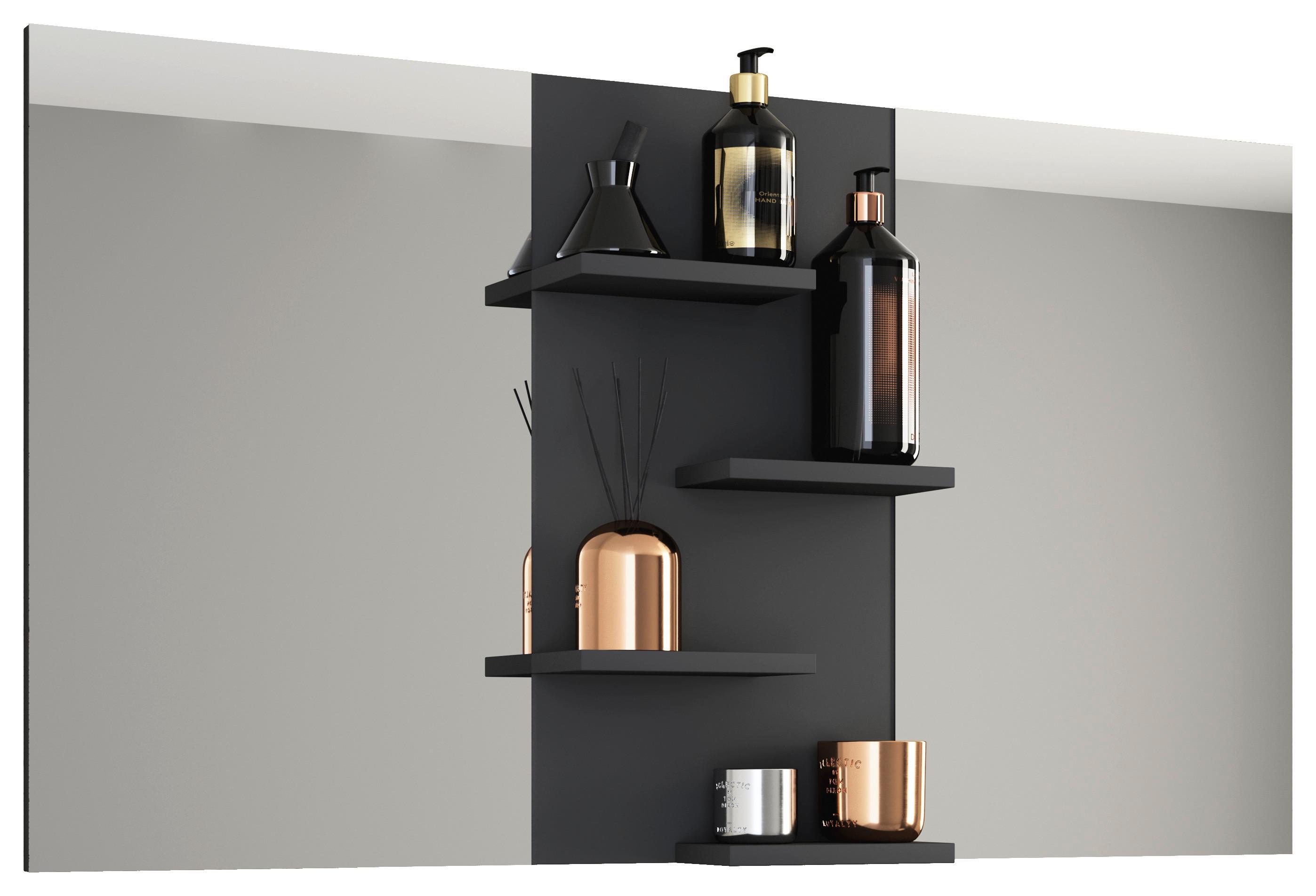 Ogledalo Budasi, Črna - črna, Moderno, leseni material (112/59/11,5cm) - MID.YOU