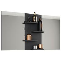 Ogledalo Budasi, Črna - črna, Moderno, leseni material (112/59/11,5cm) - MID.YOU