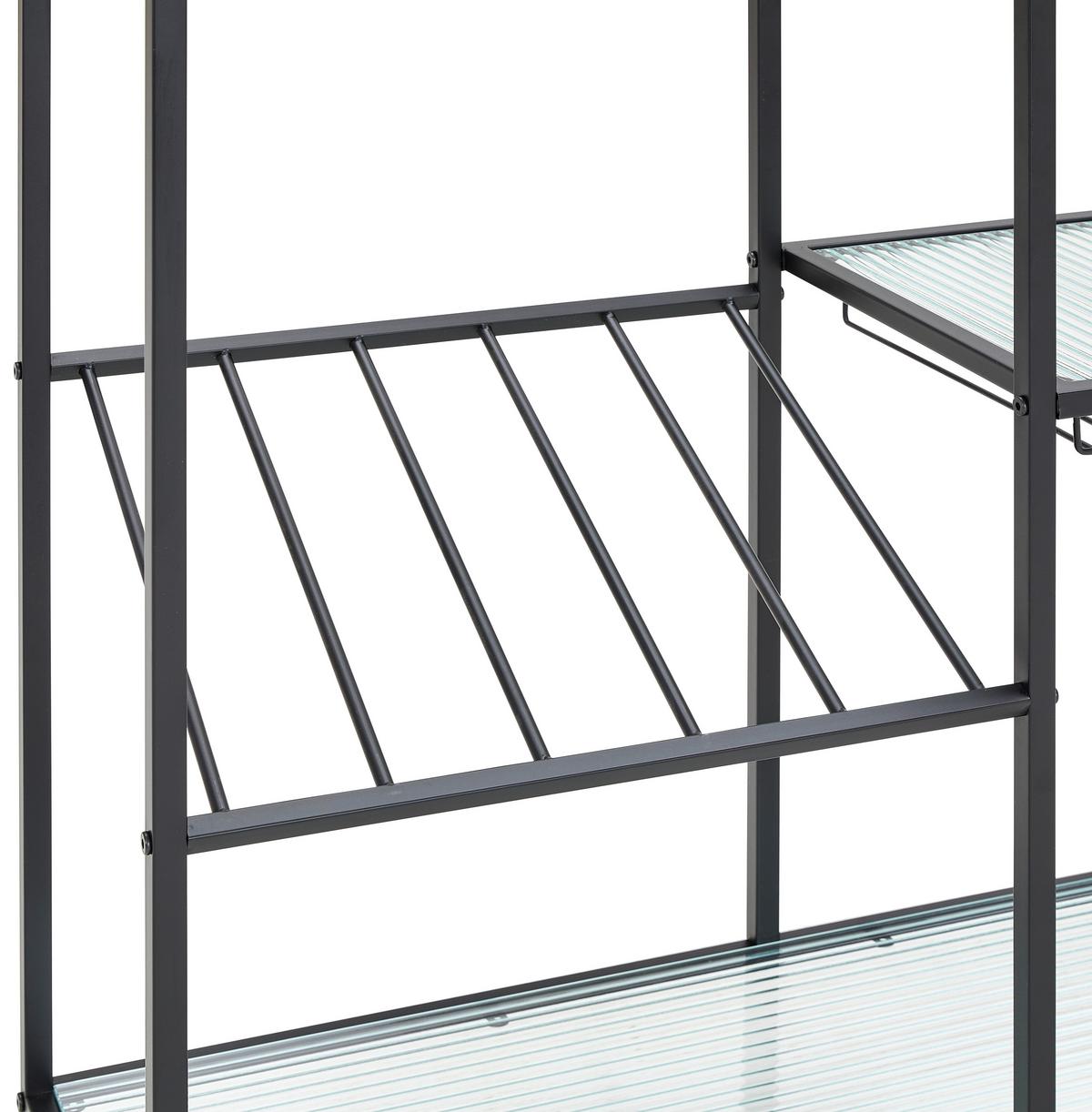 REGAŁ NA WINO DOMINIK - czarny, Design, metal/szkło (80/90/32cm) - MID.YOU