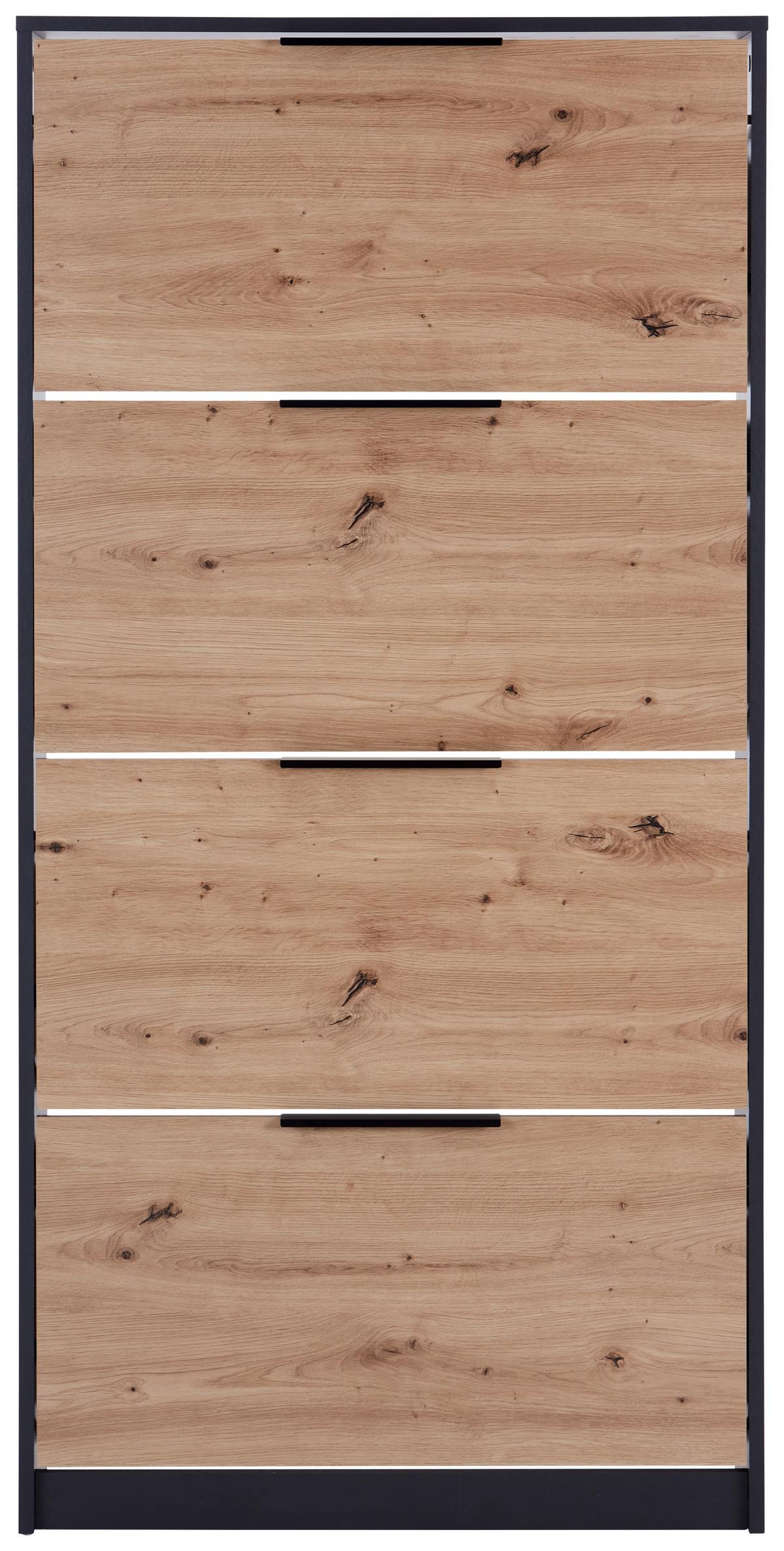 Omara Z Loputami Za Čevlje Anna 01, Antracit, Hrast - črna/barve hrasta, Moderno, kovina/leseni material (79/162,3/25cm) - Mömax