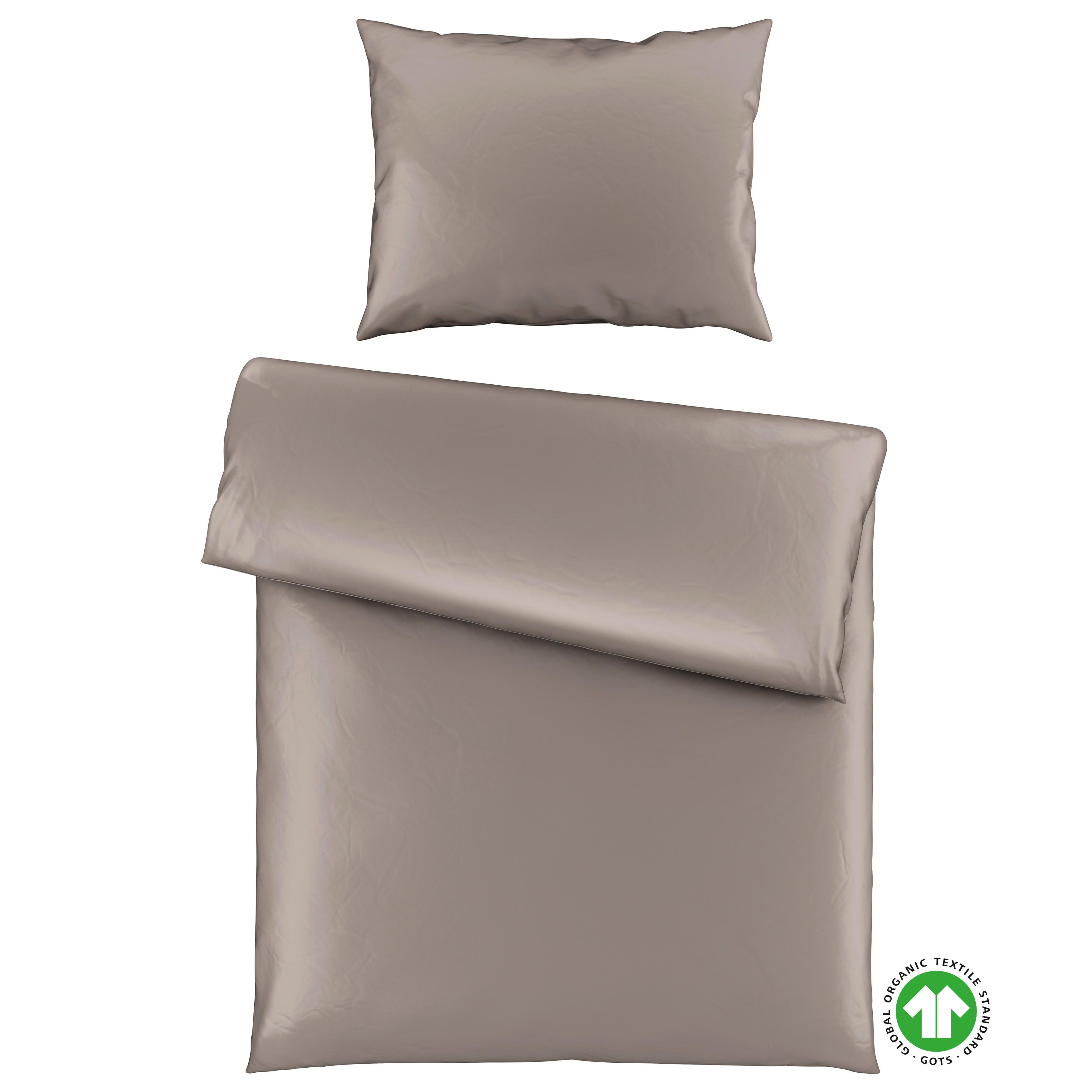 Bettwäsche Bio-Sophia Uni Taupe ca. 140x200cm - Taupe, Natur, Textil (140/200cm) - ecoTree