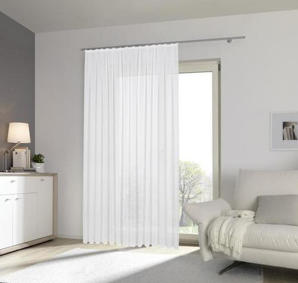 FIRANA GOTOWA LOLA - biały, Basics, tkanina (300/245cm) - Boxxx