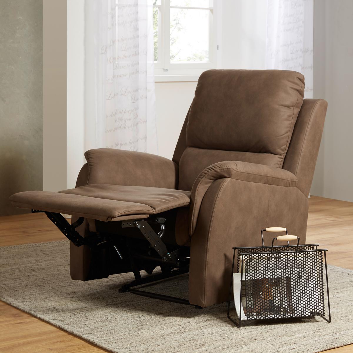 Relaxsessel in Braun mit Relaxfunktion - Braun, Konventionell, Kunststoff/Textil (80/101-80/90-159cm) - Mömax