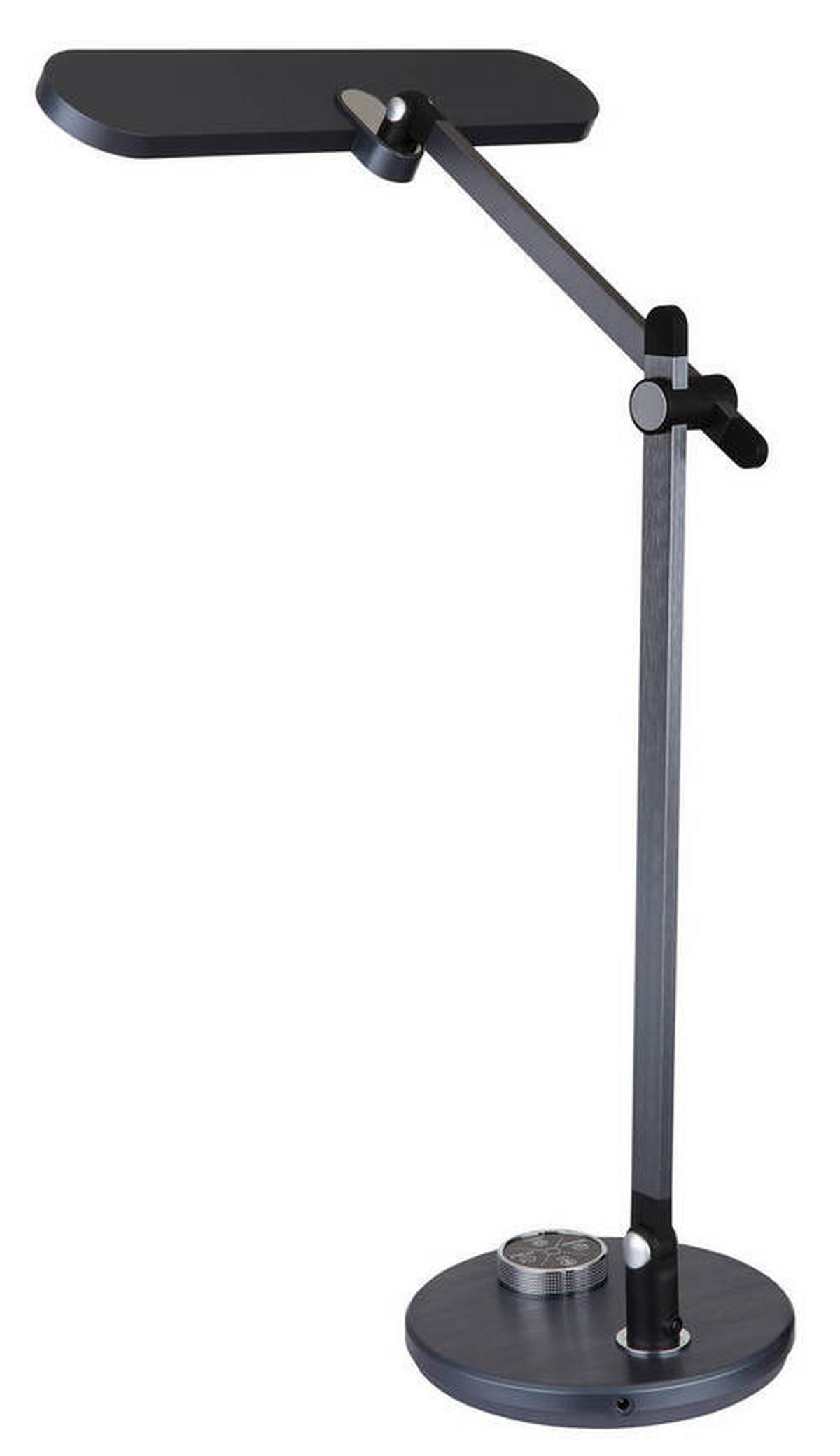 LED-Schreibtischleuchte Berletta Dunkelgrau max.12Watt - Dunkelgrau/Opal, Design, Kunststoff/Metall (57,5/37/53cm) - Globo