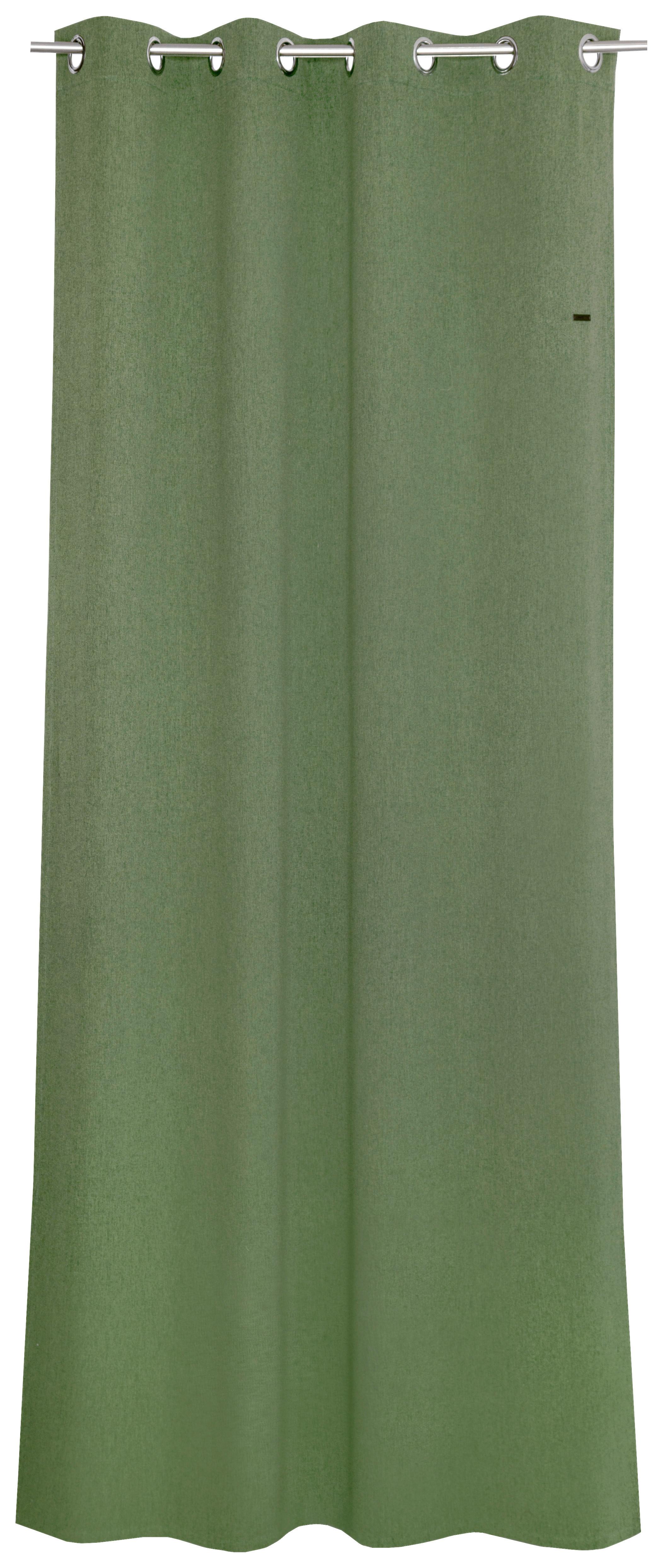ZASŁONA NA PRZELOTKACH E-HARP - zielony/leśny, Basics, tkanina (140/250cm) - Esprit