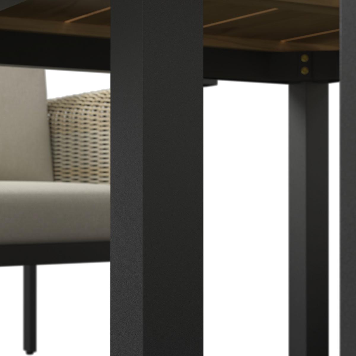 Jedilna Lounge Garnitura Cassandra, 5-Delni Set - svetlo rjava/barva tikovine, Moderno, kovina/tekstil - Bessagi Garden