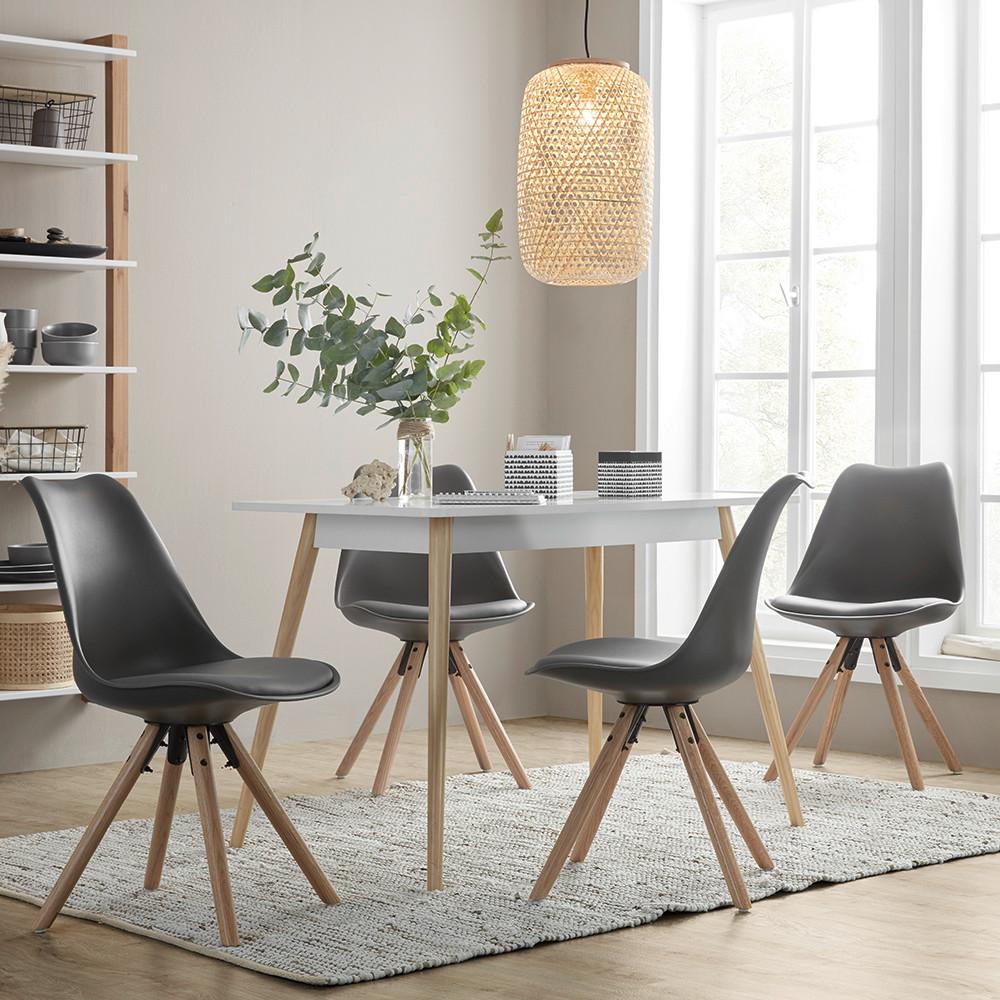 MATBORD ANOUKA -BASED- - vit/naturfärgad, Modern, trämaterial/trä (110/76/70cm) - Based