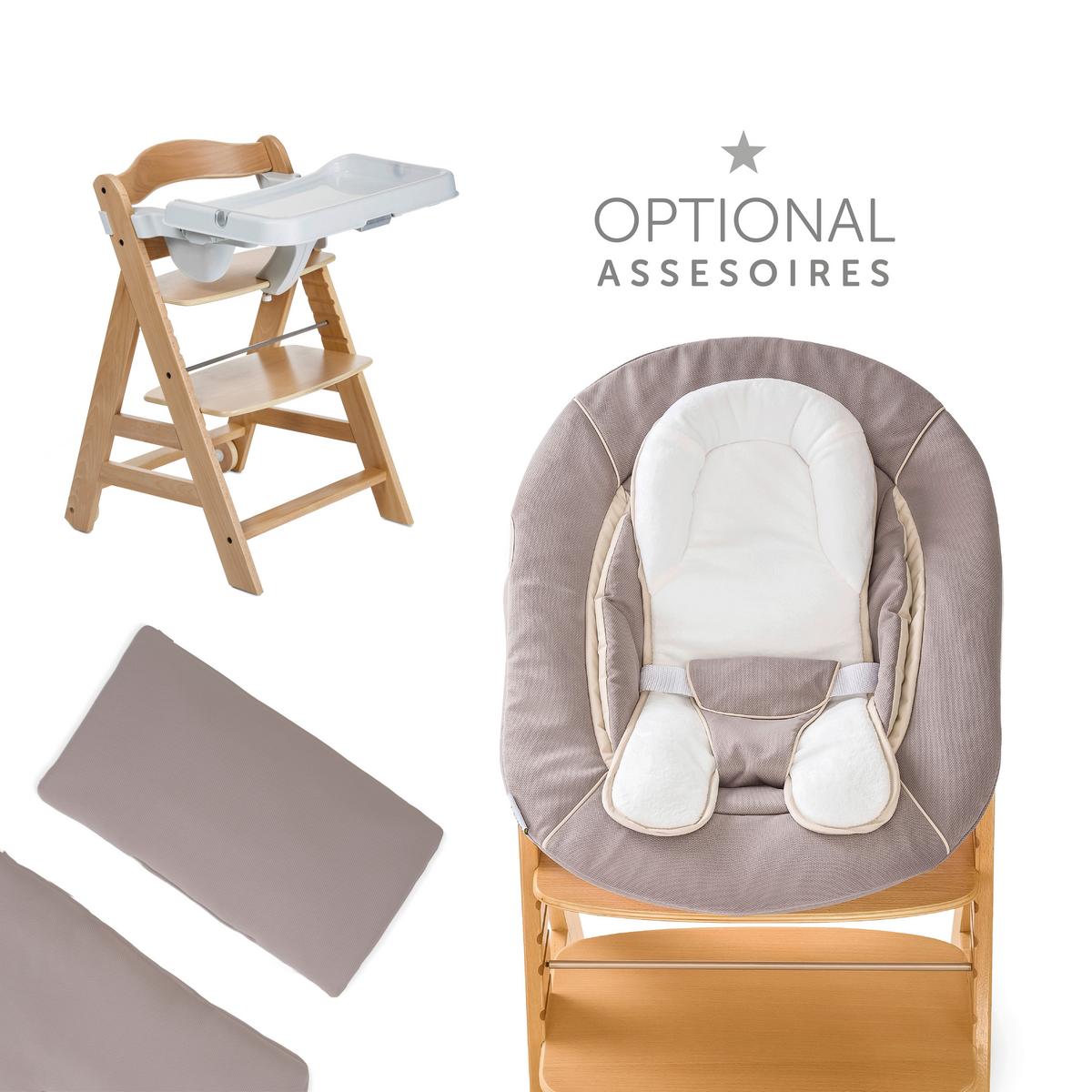 WYSOKIE KRZESŁO 661079 ALPHA+ - kolor naturalny, Basics, drewno (56/80/48cm) - Hauck