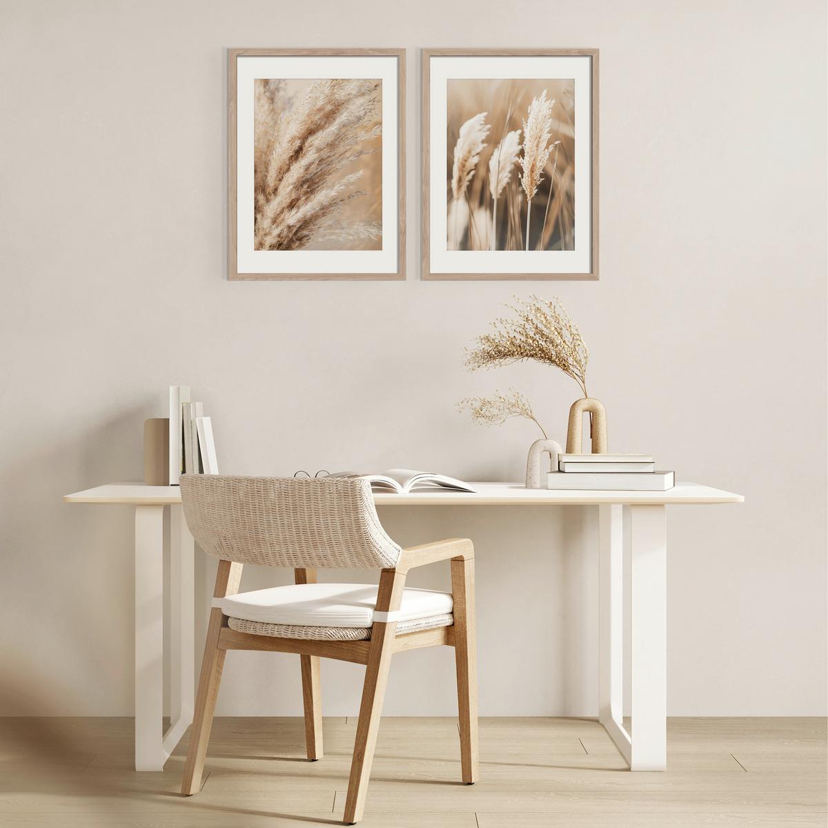 Bilderset Selloana Beige ca. 30x40cm - Beige, Basics, Holz/Papier (30/40/2.5cm)