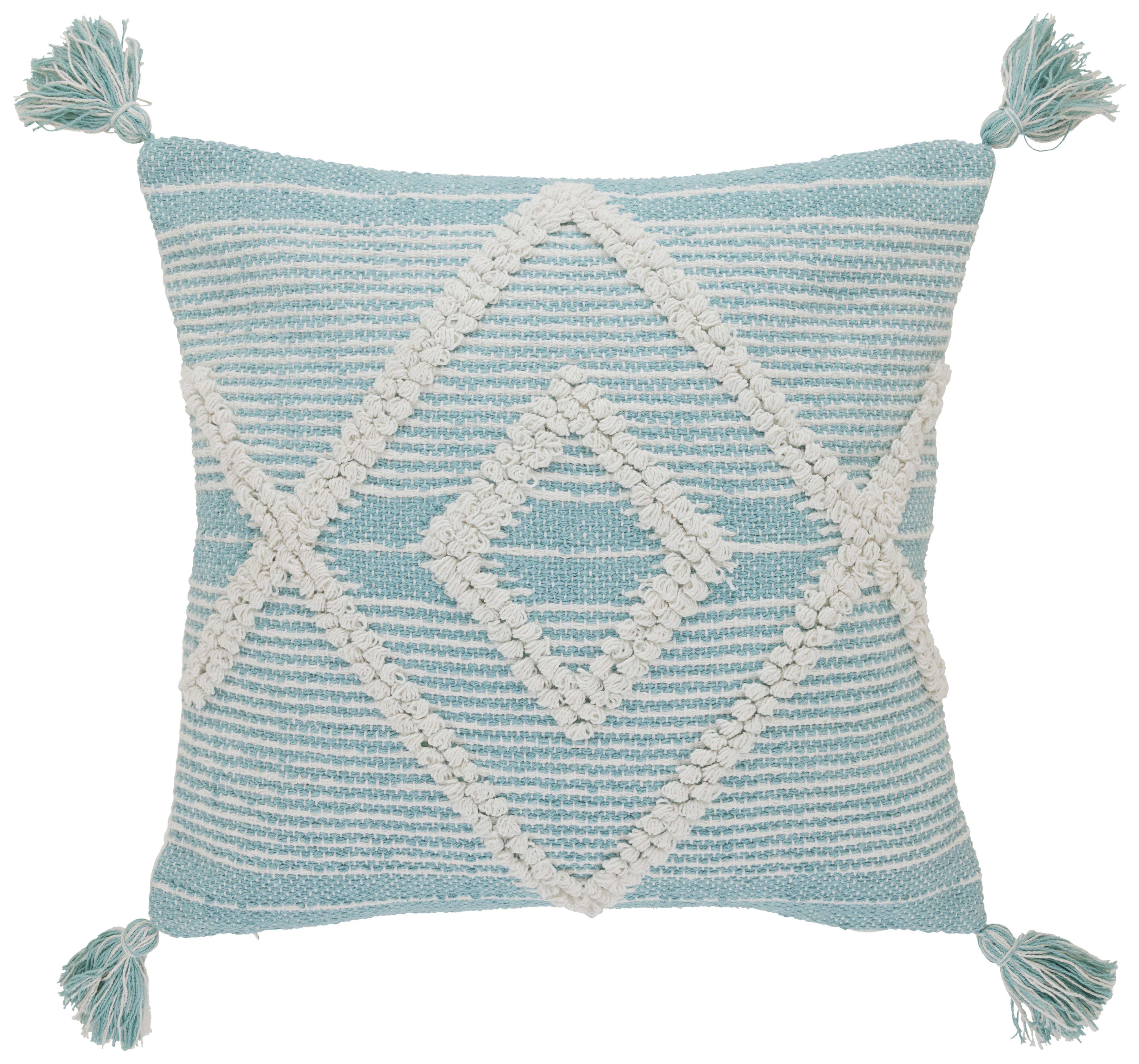 Okrasna Blazina Valeria - modra/bela, Trendi, tekstil (45/45cm) - Premium Living
