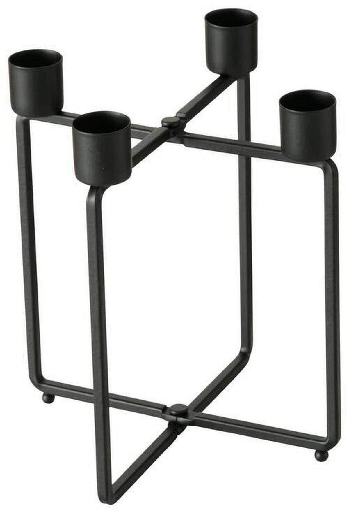 Hengergyertyatartó Karos - fekete, Basics, fém (15/17/15cm) - Modern Living