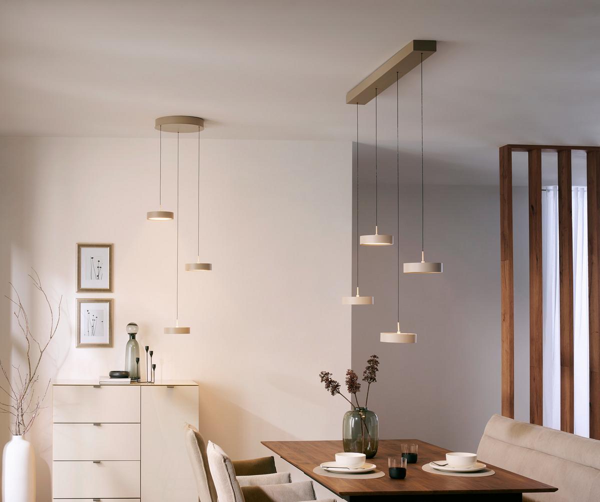 LAMPA WISZĄCA LED BELLEVUE *DK* - kolor piaskowy, Design, metal (46.5/180cm) - Dieter Knoll