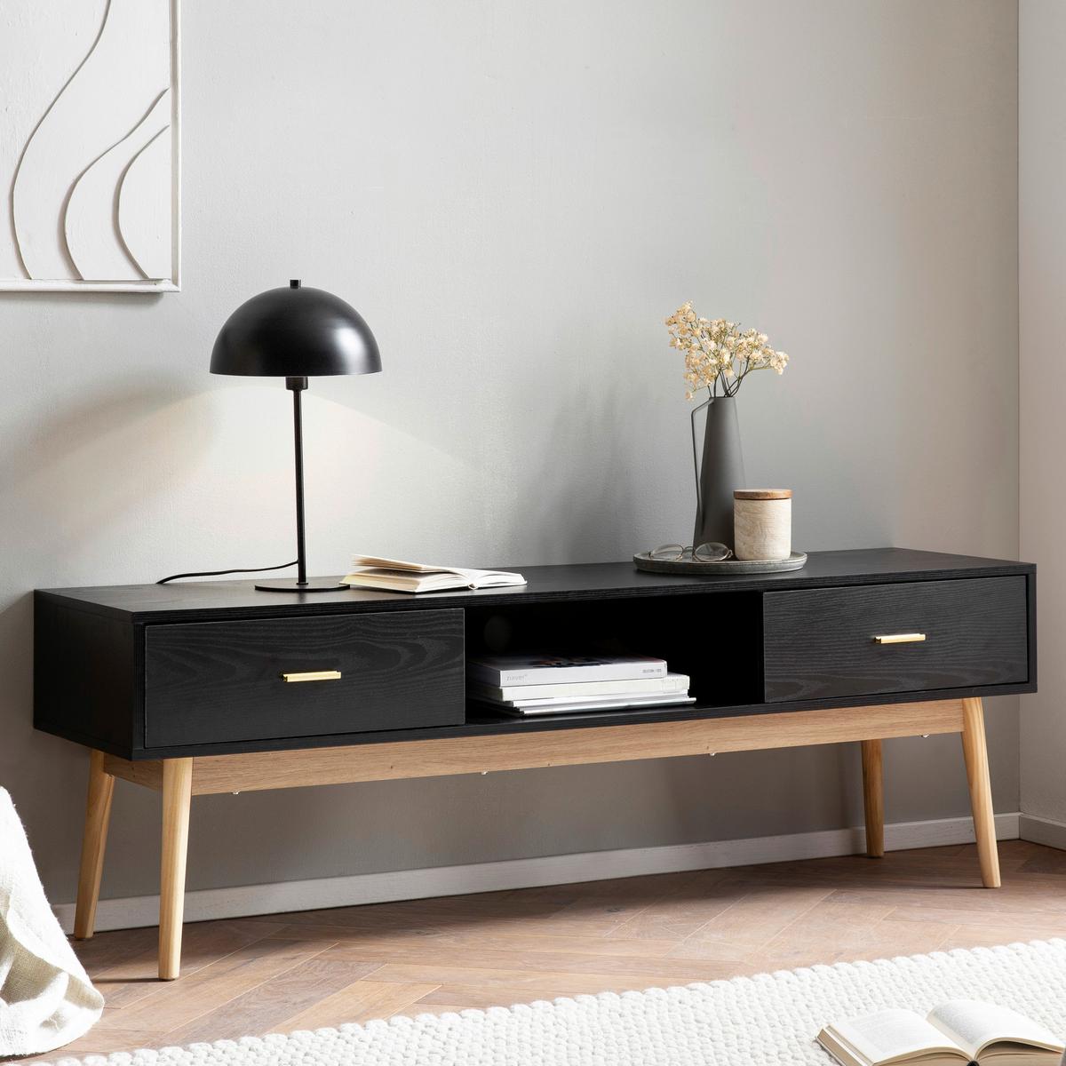 Nizka Omarica Wl6.825 - zlate barve/črna, Design, kovina/leseni material (150/50/40cm) - Livetastic