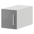 Aufsatzschrank Grau Hochglanz/Weiß - Edelstahlfarben/Weiß, MODERN, Holzwerkstoff/Metall (30/32/57cm) - MODERN LIVING