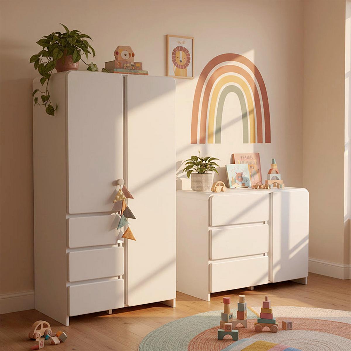 Kinderregal Elio Weiß - Weiß, MODERN, Holzwerkstoff (95/76/39cm) - Bessagi Kids