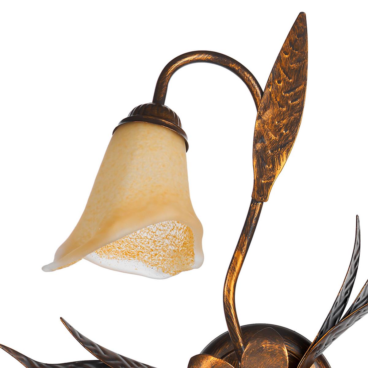 Deckenleuchte Alga Bronzefarben max. 6 Watt - Bronzefarben, KONVENTIONELL, Glas/Metall (55/55/25cm)