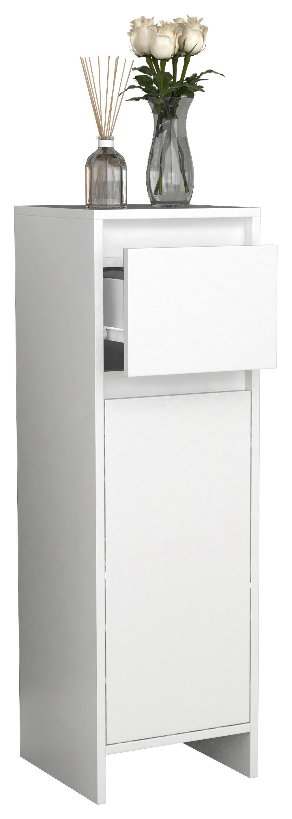 Highboard Malira ca. 30x95 cm Weiß - Weiß, MODERN, Holzwerkstoff (30/95/30cm) - MID.YOU