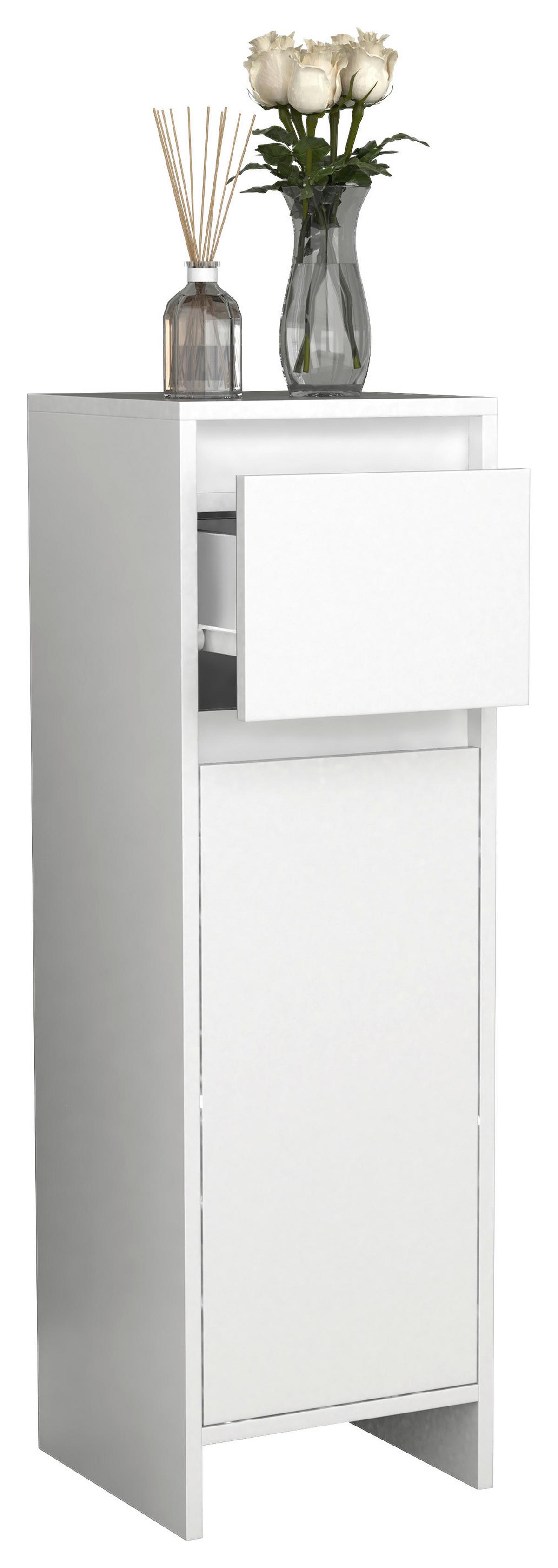 Highboard Malira ca. 30x95 cm Weiß - Weiß, MODERN, Holzwerkstoff (30/95/30cm) - MID.YOU