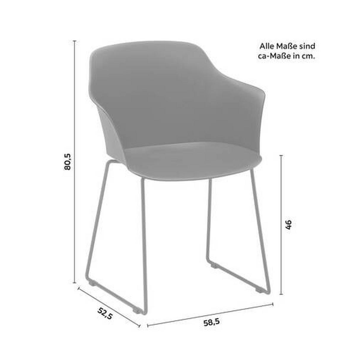 KRZESŁO OGRODOWE MAILAND - czarny, tworzywo sztuczne/metal (58,5/80,5/52,5cm) - Modern Living