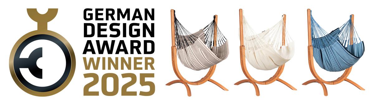 Hängematte Hammock Chair Braun/Schwarz/Weiß - Eukalyptusholzfarben/Schwarz, KONVENTIONELL, Holz/Textil (103-106/152-163/107cm) - La Siesta