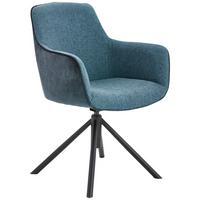 KRZESŁO Z PODŁOKIETNIKAMI RIALTO - petrol/czarny, Design, metal/tkanina (60/88/64cm) - Novel
