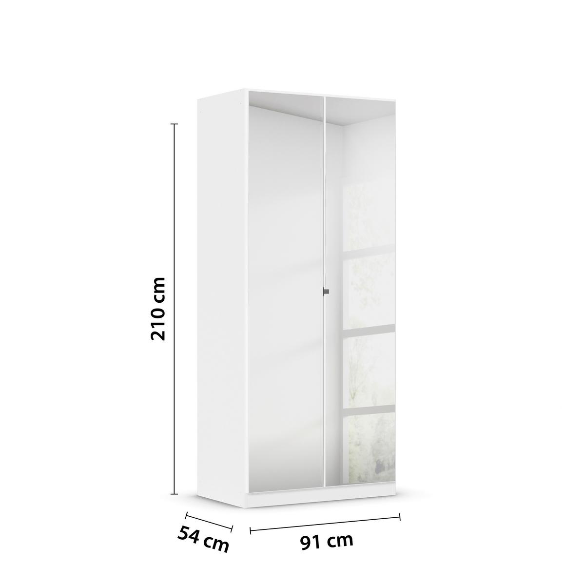 DULAP REFLECT - argintiu/alb, Modern, material pe bază de lemn (91/210/54cm)
