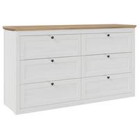 Komoda Korsika, Barve Pinije, Barve Hrasta - črna/barve hrasta, Romantika, kovina/leseni material (153/85/43cm) - Mömax