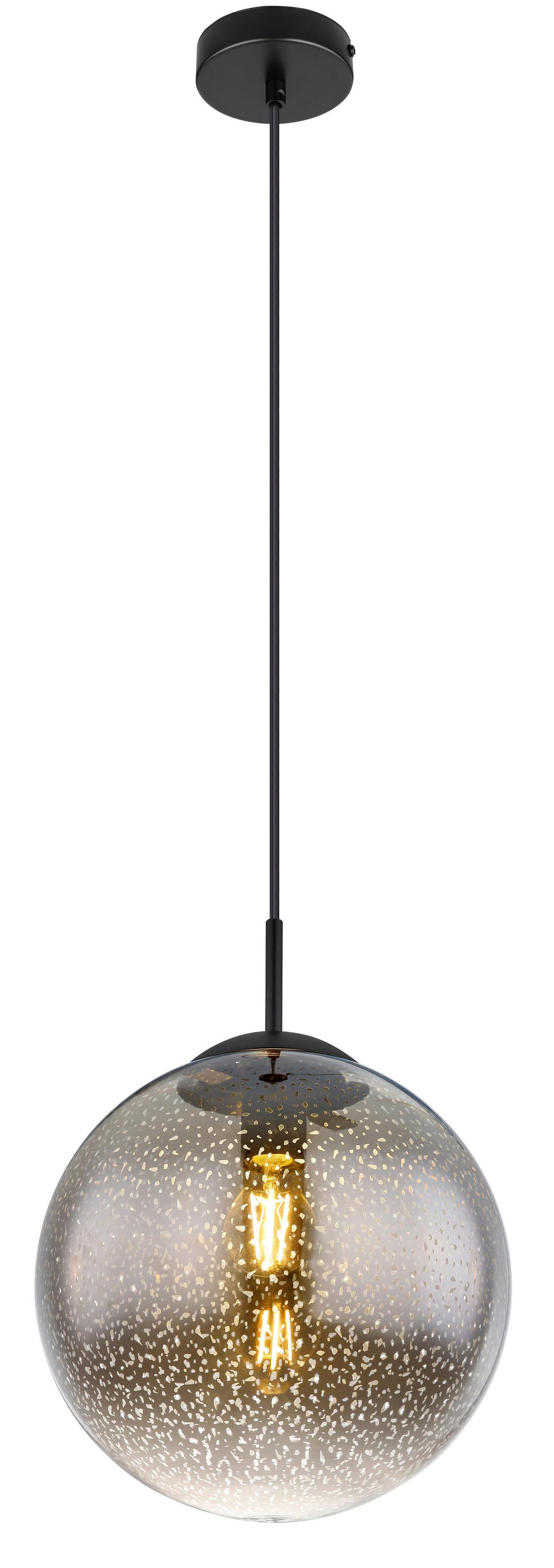 Hängeleuchte Schwarz max. 9 Watt - Schwarz, Basics, Glas/Metall (30/120cm) - Globo