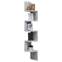 Eckregal Mintis Grau Beton-Optik - Grau, Basics, Holzwerkstoff (19,6/123,6/19,6cm) - MID.YOU