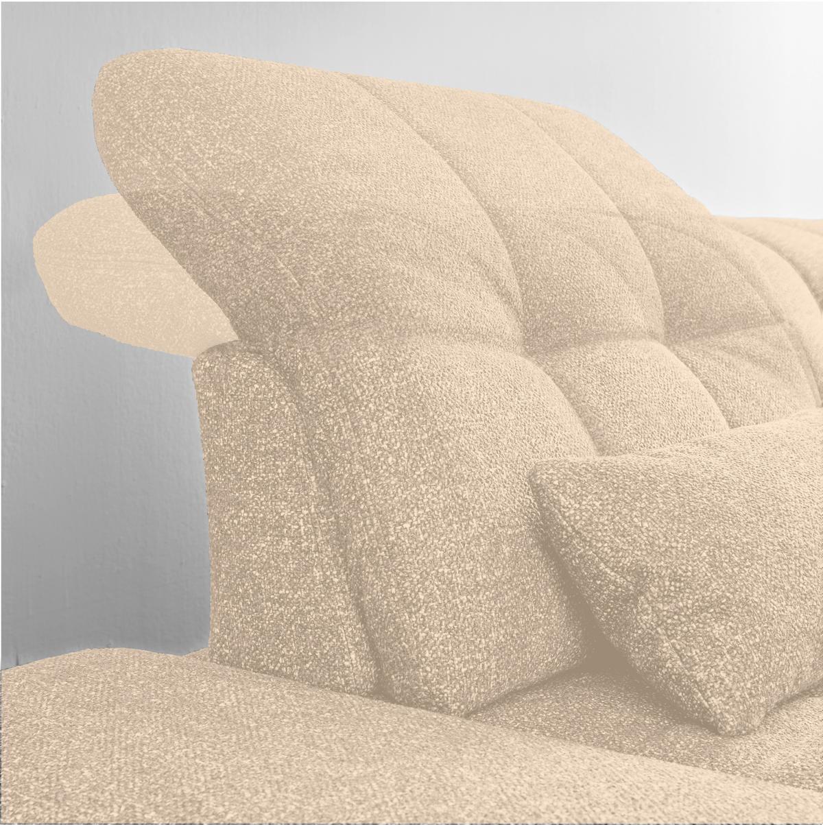 Wohnlandschaft Sanfino Beige - Chromfarben/Beige, KONVENTIONELL, Holz/Textil (305/79-96/199cm) - Premium Living
