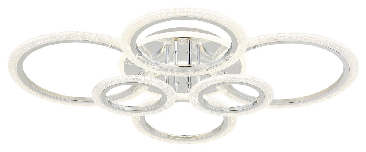 Led-deckenleuchte 67366-48 Salinas - Klar/Chromfarben, Design, Kunststoff/Metall (78/60,5/11,5cm) - Globo