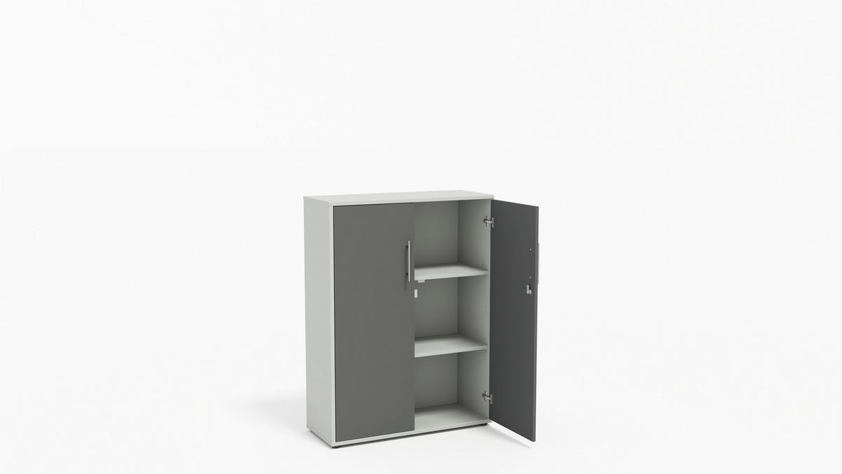 AKTENSCHRANK OFFICE EDITION - SW SET 4 - Anthrazit/Hellgrau, MODERN, Holzwerkstoff (128,5/185,6/33cm) - MID.YOU