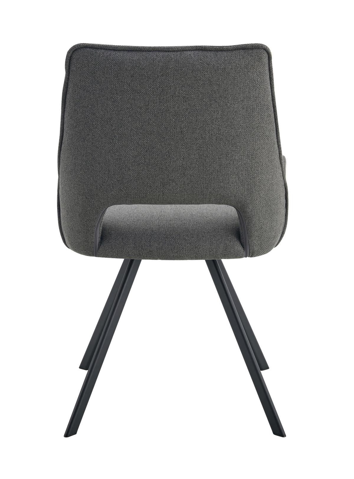 STUHL-SET HELEN - Anthrazit/Schwarz, Modern, Textil/Metall (56/91/63cm) - MID.YOU